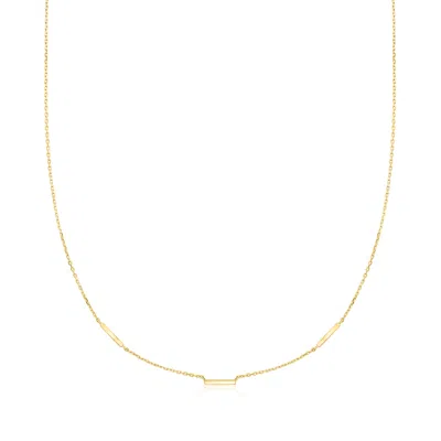 Ross-simons Italian 1mm 10kt Yellow Gold Bar Station Cable-chain Necklace