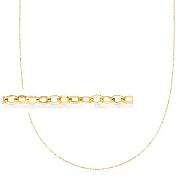 Ross-simons Italian 1mm 10kt Yellow Gold Cable-chain Necklace