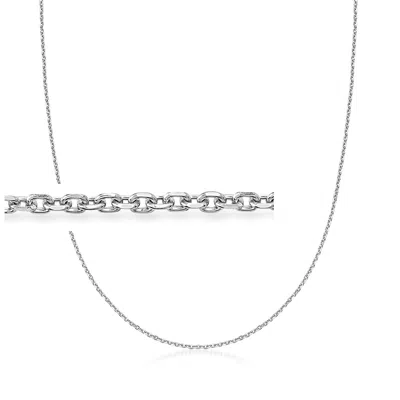Ross-simons Italian 1mm Platinum Cable-chain Necklace In Silver