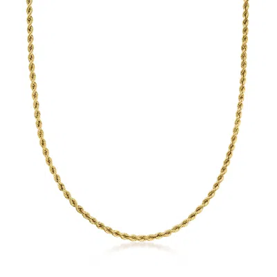 Ross-simons Italian 2.6mm 10kt Yellow Gold Rope-chain Necklace In Pattern