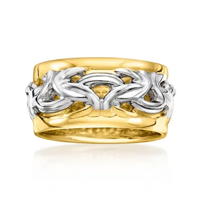 Ross-simons Italian 2-tone Sterling Silver Byzantine Ring In White