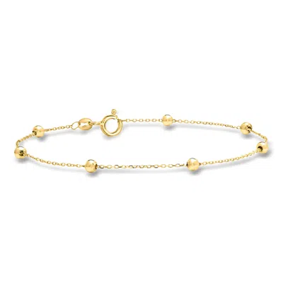 Ross-simons Italian 3mm 10kt Yellow Gold Bead Station Bracelet