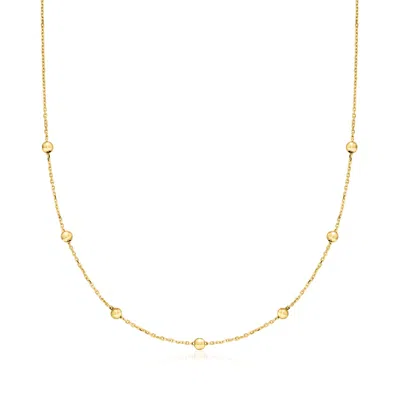 Ross-simons Italian 3mm 10kt Yellow Gold Bead Station Necklace