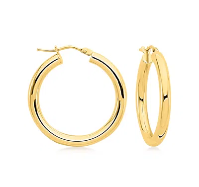 Ross-simons Italian 3mm 14kt Yellow Gold Hoop Earrings