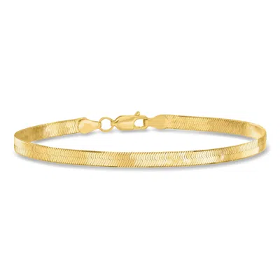 Ross-simons Italian 4mm 10kt Yellow Gold Herringbone Bracelet