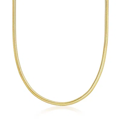 Ross-simons Italian 4mm 14kt Yellow Gold-plated Flat Snake-chain Necklace