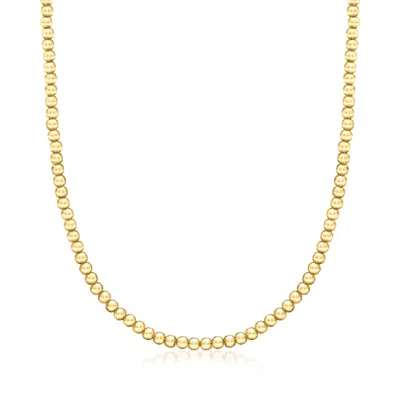 Ross-simons Italian 4mm 18kt Gold Over Sterling Bead-chain Necklace