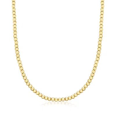 Ross-simons Italian 4mm 18kt Gold Over Sterling Bead-chain Necklace