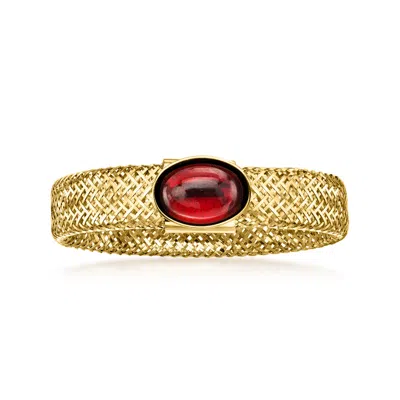 Ross-simons Italian .50 Carat Garnet Mesh Ring In 10kt Yellow Gold
