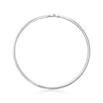 Ross-simons Italian 6mm Sterling Silver Omega Necklace In Red
