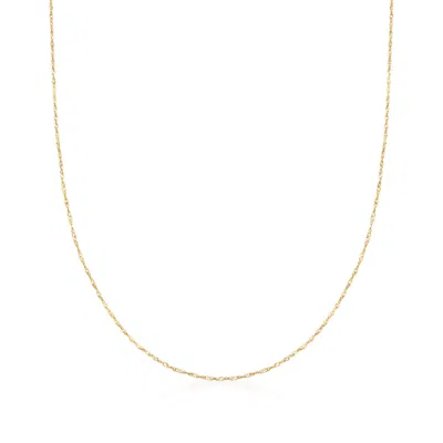 Ross-simons Italian .8mm 14kt Yellow Gold Adjustable Singapore-chain Necklace