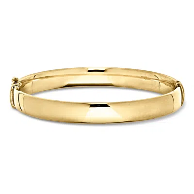 Ross-simons Italian 8mm 14kt Yellow Gold Oval Bangle Bracelet