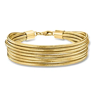 Ross-simons Italian Flex Multi-row Bracelet With 18kt Gold Over Sterling