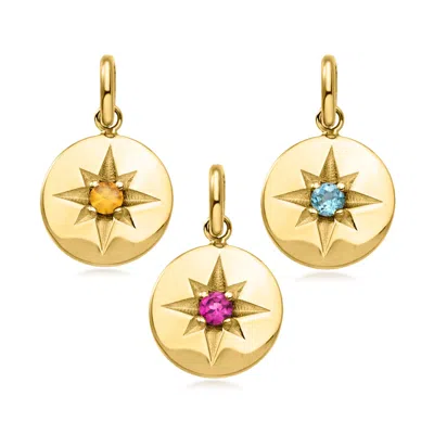 Ross-simons Italian June/white Pearl Birthstone Starburst Charm In 10kt Yellow Gold