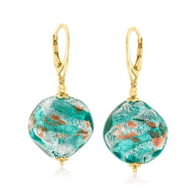 Ross-simons Italian Multicolored Murano Glass Bead Drop Earrings In 18kt Gold Over Sterling