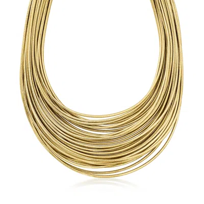 Ross-simons Italian Multi-strand Flex Necklace With 18kt Gold Over Sterling In Orange