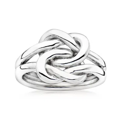 Ross-simons Italian Sterling Silver Double Love Knot Ring In Metallic