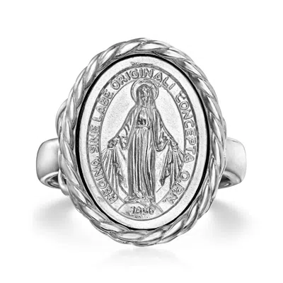 Ross-simons Italian Sterling Silver Miraculous Medal Oval Ring