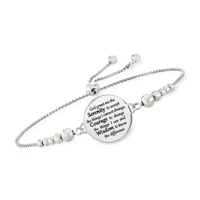 Ross-simons Italian Sterling Silver "serenity Prayer" Bolo Bracelet
