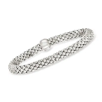 Ross-simons Italian Sterling Silver Stretch Bracelet In Metallic