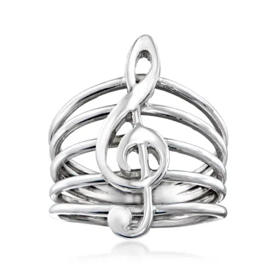 Ross-simons Italian Sterling Silver Treble Clef Ring