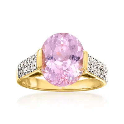 Ross-simons Kunzite Ring With . Diamonds In 14kt Yellow Gold In Purple