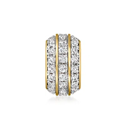 Ross-simons Lab-grown Diamond 3-row Bead Charm In 18kt Gold Over Sterling In Multi