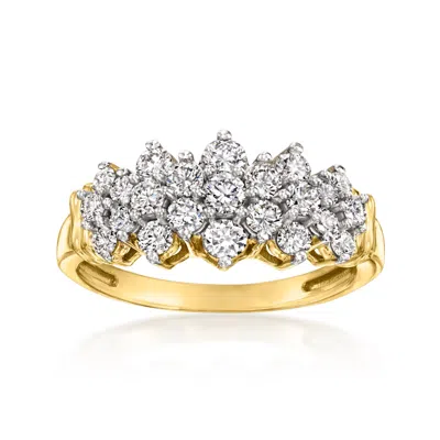 Ross-simons Lab-grown Diamond Cluster Ring In 18kt Gold Over Sterling