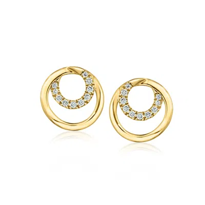 Ross-simons Lab-grown Diamond Double-circle Earrings In 18kt Gold Over Sterling In Multi