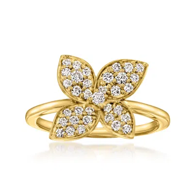Ross-simons Lab-grown Diamond Flower Ring In 18kt Gold Over Sterling In Purple