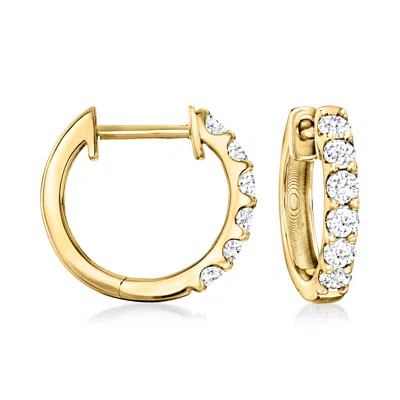 Ross-simons Lab-grown Diamond Hoop Earrings In 18kt Gold Over Sterling In Transparent