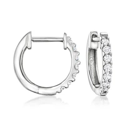 Ross-simons Lab-grown Diamond Hoop Earrings In Sterling Silver In Metallic