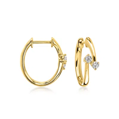 Ross-simons Lab-grown Diamond Overlapping Hoop Earrings In 18kt Gold Over Sterling