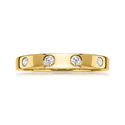 Ross-simons Lab-grown Diamond Ring In 18kt Gold Over Sterling In White