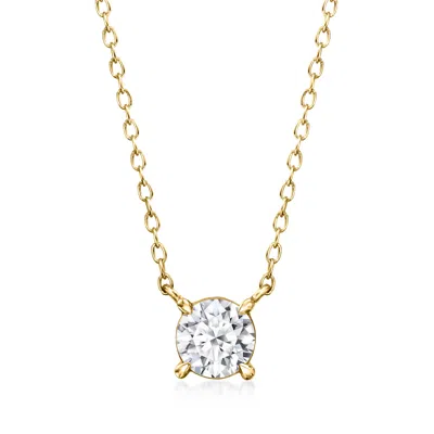 Ross-simons Lab-grown Diamond Solitaire Necklace In 18kt Gold Over Sterling In Silver