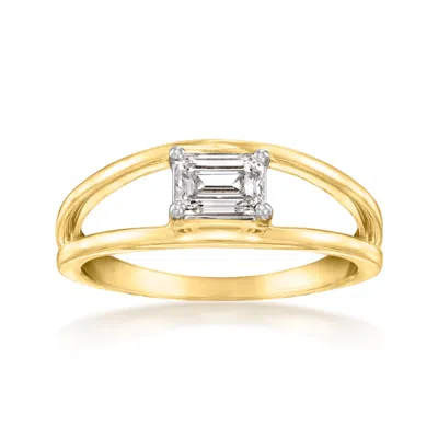 Ross-simons Lab-grown Diamond Split Ring In 18kt Gold Over Sterling
