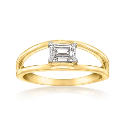 Ross-simons Lab-grown Diamond Split Ring In 18kt Gold Over Sterling