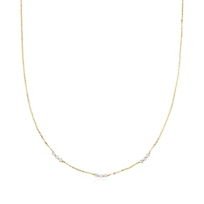 Ross-simons Lab-grown Diamond Station Necklace In 10kt Yellow Gold