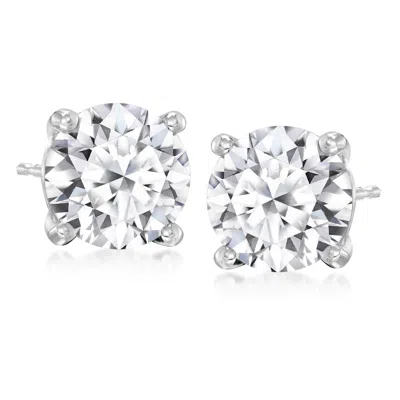 Ross-simons Lab-grown Diamond Stud Earrings In 14kt White Gold