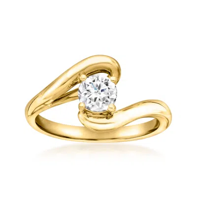 Ross-simons Lab-grown Diamond Swirl Bypass Ring In 18kt Gold Over Sterling In Purple