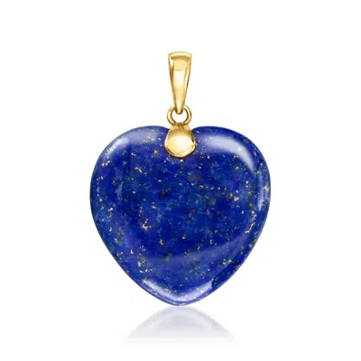 Ross-simons Lapis Heart Pendant In 10kt Yellow Gold In Blue