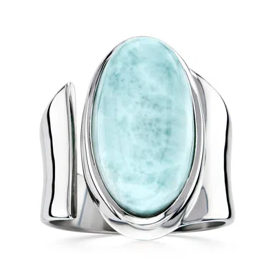 Ross-simons Larimar Wrap Ring In Sterling Silver
