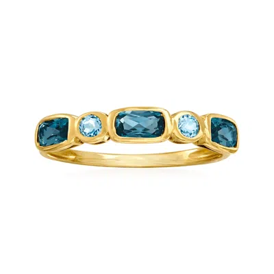 Ross-simons London And Sky Blue Topaz Ring In 14kt Yellow Gold In Multi