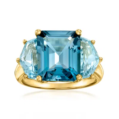 Ross-simons London And Sky Blue Topaz Ring In 18kt Gold Over Sterling