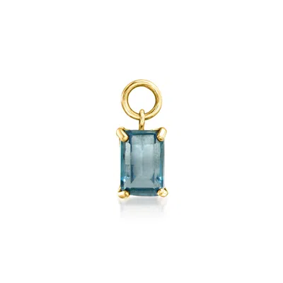 Ross-simons London Blue Topaz Hoop Charms In 14kt Yellow Gold