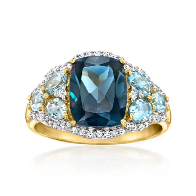 Ross-simons London Blue Topaz Ring With Swiss Blue Topaz And . Diamonds In 14kt Yellow Gold