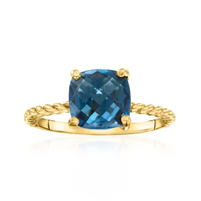 Ross-simons London Blue Topaz Twist Ring In 18kt Gold Over Sterling In Multi