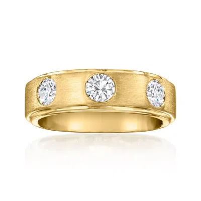 Ross-simons Men's 1.00 Ct. T.w. Lab Grown Diamond Trio Ring In 14kt Yellow Gold