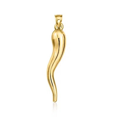 Ross-simons Men's 10kt Yellow Gold Italian Horn Pendant