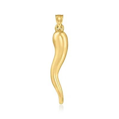 Ross-simons Men's 14kt Yellow Gold Italian Horn Pendant